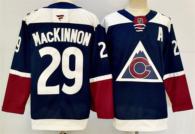 Men's Colorado Avalanche #29 Nathan MacKinnon Navy 2024-25 Alternate Stitched Jersey